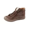 Chaussures montantes marron pailletées en cuir avec lacets et fermeture fille