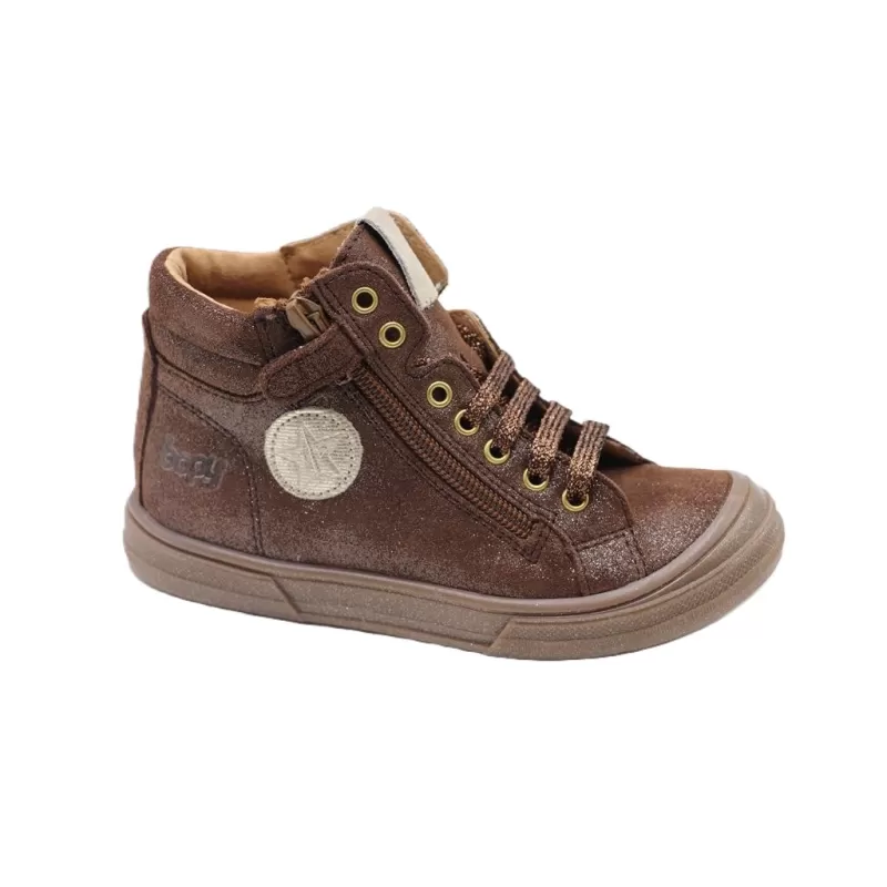 Chaussures montantes marron avec paillettes, pointure 28 29 30 31 32