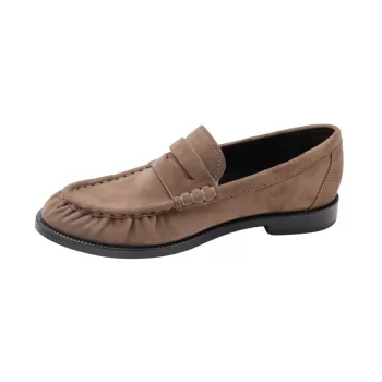 Mocassins taupe en nubuck