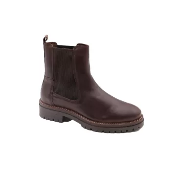 Bottines Rivoli Geanette marron en cuir lisse