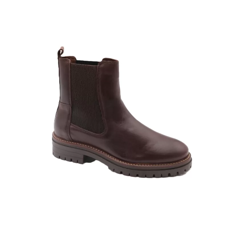 Bottines Rivoli Geanette marron en cuir lisse