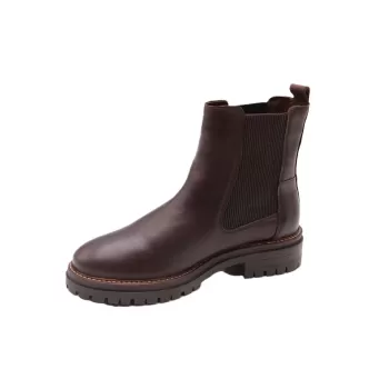 Bottines Rivoli Geanette marron en cuir lisse