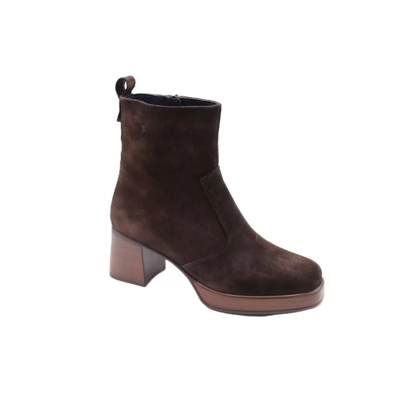 Bottines Cristel D9157 Dorking chocolat à talon