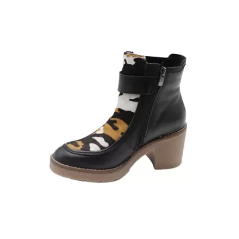 Bottines noires Etivey Coco et Abricot à talon